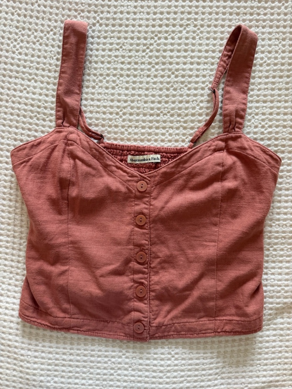 Abercrombie & Fitch Button-Front Crop Tank